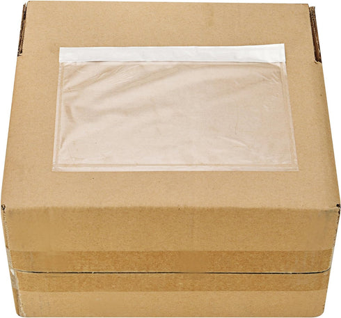 SJPACK 7.5" x 5.5" Shipping Label Sleeves | Clear Adhesive Top Loading Packing List/Label Envelopes (200 Bags)