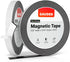 GAUDER Self-Adhesive Magnetic Tape, Strong Foam Adhesive Strips for Uneven Surfaces, High Strength Magnet Roll (10 ft x