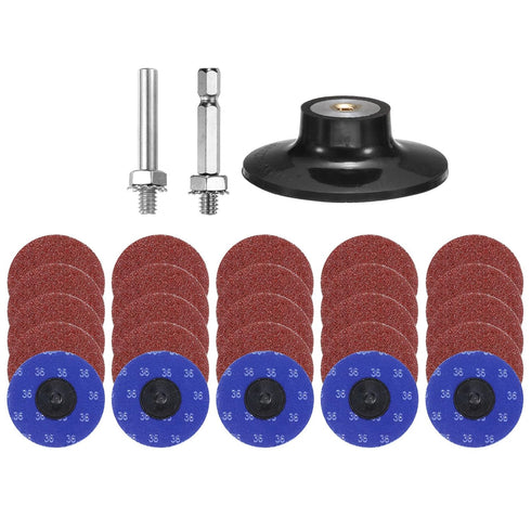 HARFINGTON 23pcs Quick Change Discs Set 3" Roll Lock Sanding Discs with