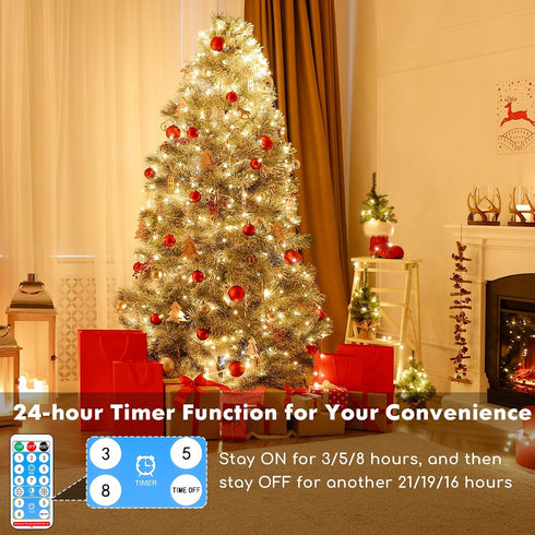 132FT(66*2) Lakumu Rechargeable Fairy Lights Battery Operated, Twinkle Lights with Remote &Timer, Warm White LED String