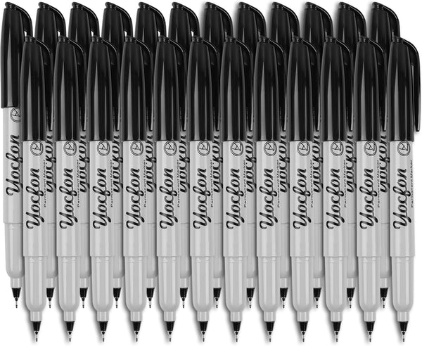 Ultra Fine Point Black Permanent Markers, 24 Pack, Works on Paper, Plastic, Stone, Glass, Metal