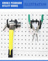 4PC Hammer 1/4 Hammer unp POETISKE Peg Board Tool Utility Hooks Pegboard Accessories Black Shovel Drill Holder Fit Peg