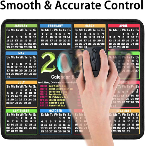 Livtoch 2026 11.8"x9.8" Calendar Mouse Pad - Small Desk Mat Portable Computer Mousepad for Office & Home, Waterproof