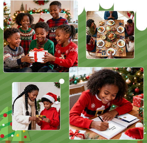 50 Set TICIAGA African American Religious Christmas Greeting Card - Black Nativity Christmas Greeting Card