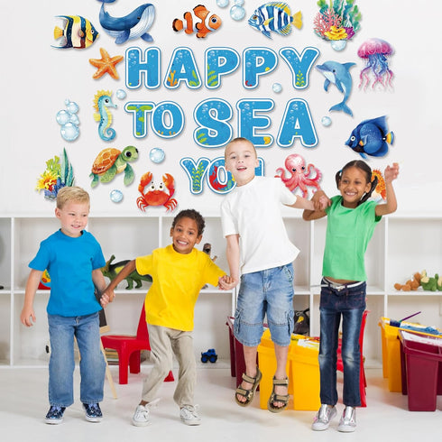 Ocean Bulletin Board Decorations - Underwater Theme Classroom Decorations for Elementary School Kindergarten Office