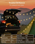 50FT IP65 27 Bulbs, Dimmable ST38 Patio String Lights Plug in LED Outdoor String Lights with Waterproof Connectable