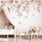 decalmile Large Pink Flower Wall Decals Hanging Vine Floral Wall Stickers Baby