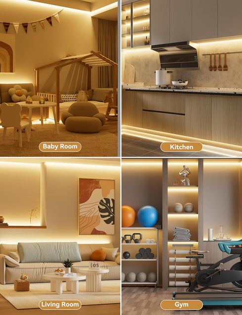 16.4ft,UL 2700K Lights,CRI93+ Dimmable 24V PAUTIX COB LED Strip Light,LED Lights Listed Warm White Dotless Strip Super