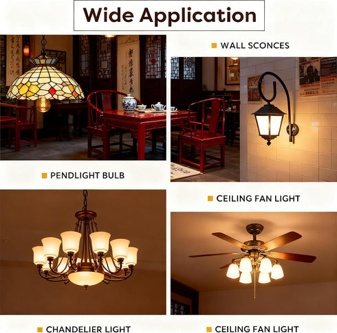 Achbeah Non-Dimmable 60W g16.5 Bulb E26 2700K 6W 60 Bulb G50 Bulb Edison - Equal Watt Warm White Light Globe for Front