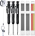 Enhon 43 Pcs Carpenter Pencils Set with Sharpener, 39 Refills, Deep Hole Mechanical Pencil Holder for Architect