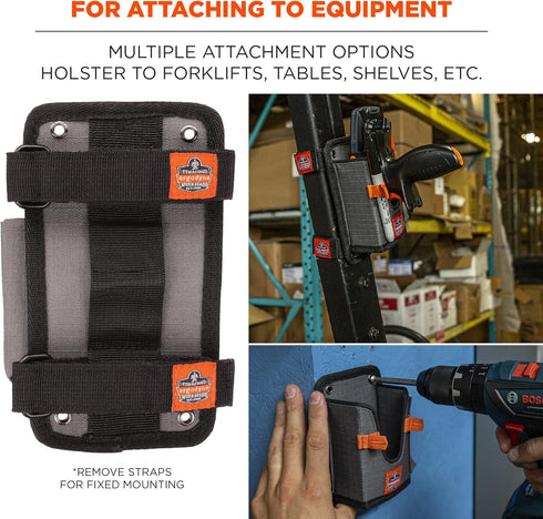 Ergodyne 5543 Squids Barcode Scanner Holder Equipment Mount for Gun Grip Mobile Computers, Handheld Bar Code Scanners