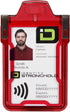 Identity Stronghold RFID Badge Holder for 1 Card, Heavy Duty Hard Plastic, FIPS 201 Approved Security - Red