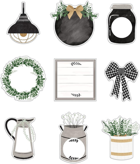 Carson Dellosa 150-Piece Modern Farmhouse Bulletin Board Cutouts, Mason Jar, Bows, and More for Classroom Décor