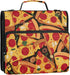 Fisyme 3 Vintage Sausage Pizza Zipper Binder Ring with Zipper and Shoulder Strap Large Capacity Multi-Pocket Binder