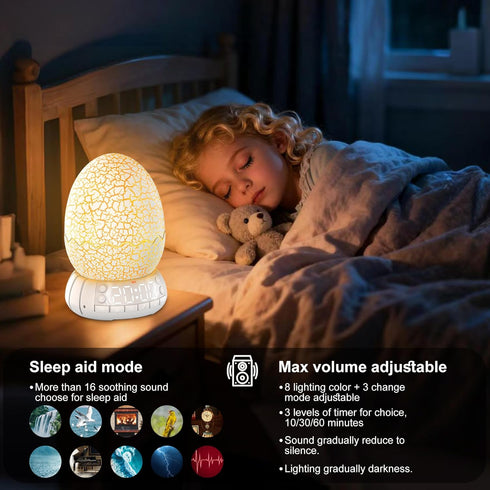 MTDYHY Women(2th Butterfly Night Light Sleep Lamp with Lullaby White Noise, Digital Clock Alarm Clock with LED Dcor