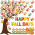 Fall Tree Bulletin Board Sets with Autumn Decorations, Happy Fall Cutouts for Thanksgiving Party Classroom