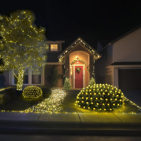 200 8.4ft 5.2ft 8 BlcTec Christmas Net Lights, LED x Outdoor Christmas Lights with Modes, Timer, Connectable