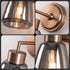 Kasiqilight 6 Inch Flush Mount Wall Sconce Smoked Grey Retro Vanity Light with Clear Glass Shade Hardwired Bathroom
