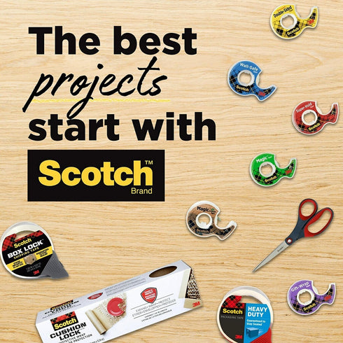 Scotch 136 Double-sided Tape with Dispenser, Permanent, 1/2-Inch x 250-Inch