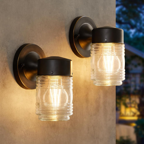 EJIAXIN 2 Pack Outdoor Wall Lantern, Exterior Waterproof Wall Sconce Light Fixtures,
