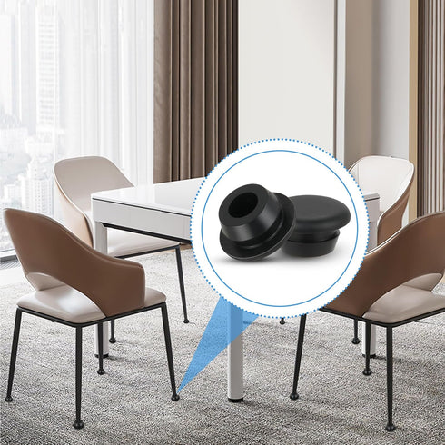 10 Pcs 10mm Rubber Hole Plug, Black Silicone Round Snap-in Type Locking Furniture Hole Plug Protective Cover