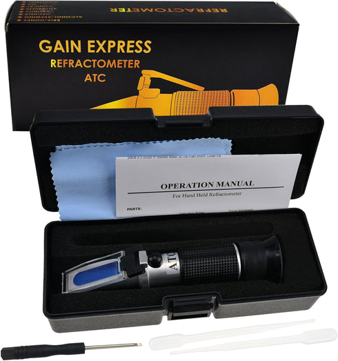 Alcohol Refractometer for Spirit - Alcohol Volume Percent with ATC Dual Scale Brix 0-40% 0-25% VOL