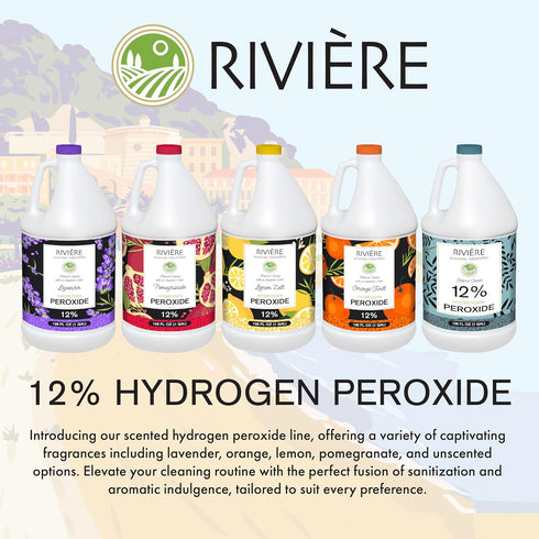 12% Rivire Scented Hydrogen Peroxide Gallon, Pomegranate
