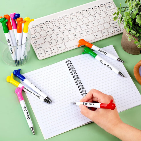 Woanger Inspirational Quotes Thumbs Up Pens, Bulk Employee Appreciation Ballpoint Pens for Christmas Gifts
