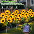 4 Pack 24 ostritec Sunflower Solar Lights Outdoor Decor, Solar Garden Decor Waterproof Solar Sunflower Outdoor Lights