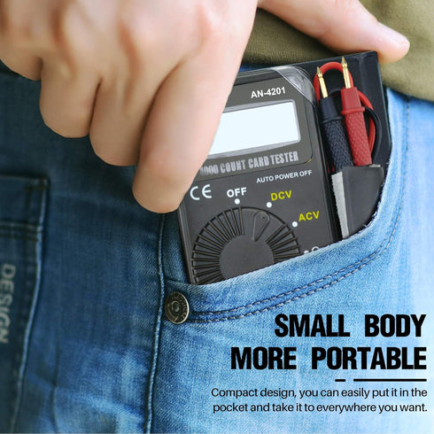AIOMEST Digital Multimeter, Pocket Voltmeter Ohmmeter for Measuring AC&DC Voltage Resistance Continuity Buzzer Test