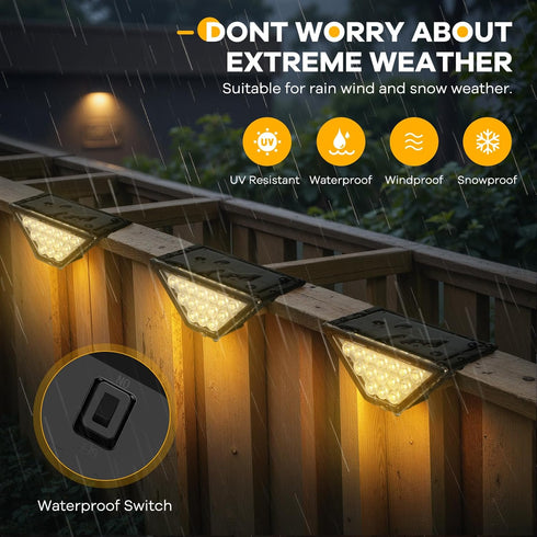 BKBB PPBB (6, Solar Step Lights for Outside, Solar Stair Lights Outdoor Waterproof, Deck Step Lights for Fence, Patio