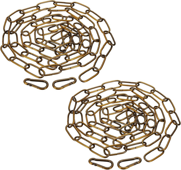 PATIKIL 6 Feet Gold Bronze Finish Lighting Hanging Chain, 2 Set Metal