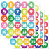 Youngever 1800 Pcs 0-99 Numbers Stickers, Stripe Design, Each Measures 1 inch Diameter for Office and Classroom
