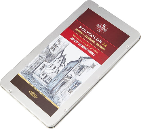 KOH-I-NOOR Polycolor Grey Line Artist's Coloured Pencils (Set of 12) by KOH-I-NOOR
