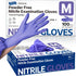 Nitrile Exam Gloves, 3.5 Mil Powder-Free Disposable Medical Gloves, Purple, 100 Pcs