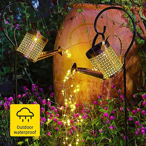 Solar Watering Can with Lights - Outdoor Garden Decor, Waterproof Hanging Lantern Landscape Lights for Yard, Patio, Pathway - Solar Lights Outdoor