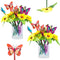 Zhanmai 24 Pieces Sunflower Butterfly Pens, Cute Ballpoint Writing Pens 0.5 mm 0.7 mm for Classroom Back to School
