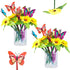Zhanmai 24 Pieces Sunflower Butterfly Pens, Cute Ballpoint Writing Pens 0.5 mm 0.7 mm for Classroom Back to School