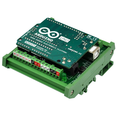 Electronics-Salon DIN Rail Mount Screw Terminal Block Adapter Module for Arduino UNO R3