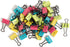 U Brands Happy Face Binder Clips - Bright Colors with Black Prongs - 32mm, 48 Count