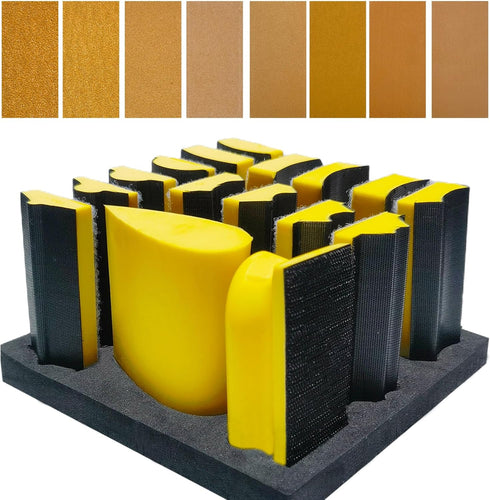 Tonmp Total 56 PCS Hand Sanding Block Set- 16 PCS Contoured Profile Sander