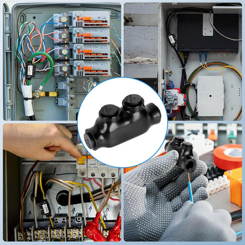 5 Pcs Insulated Wire Connectors Black in-line Splice Connector 2 Port Multi Cable Connector