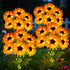 Solar Garden Lights Outdoor, 4 Pack Sunflower Lights with 24 Sunflower, Waterproof