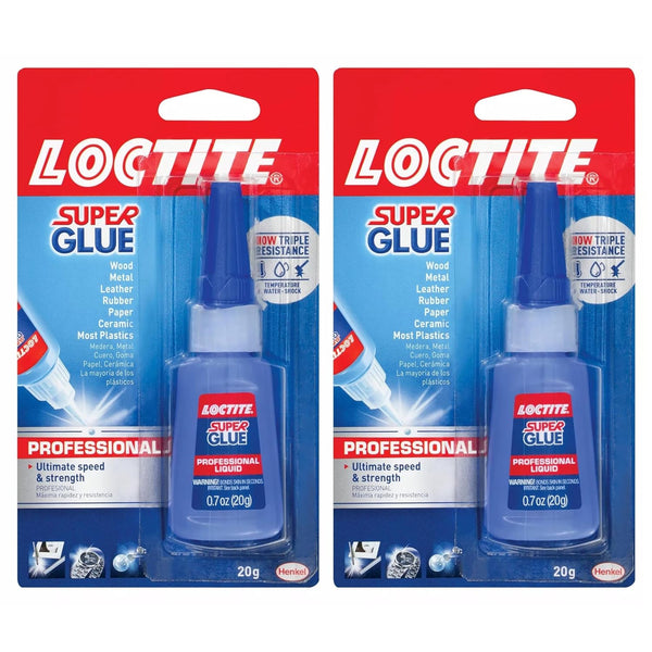 Loctite Super Glue Professional Liquid, Clear, 0.7 fl oz Bottle, 2 Pack, Superglue for Crafts & Repair