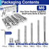 Usdrwam 16 Set, M6 40/50/60/70/75 mm Pcs Crib Screws and Barrel Nuts Replacement x Hex Socket Cap Bolts and Nuts