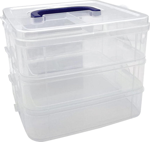 Teacher Created Resources Clear Stackable Storage Containers, 7"L x 6.5"W x 5.38"H