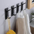 YIGII Towel Hook/Adhesive Hooks, Black Wall Hooks for Bathroom and Kitchen, Heavy Duty 4-Pack