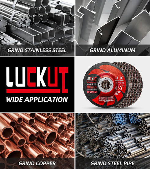 Grinding Wheels 4-1/2'' x 1/4'' x 7/8'', Aggressive Grinding Discs for Angle Grinders - 10 Pack