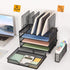 Desk Organizers and Accessories, 3-Tier Paper Organizer with 5 Vertical File Holders, File Organizer for Desk with