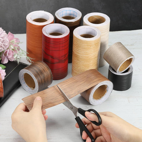 2in x33ft, PATIKIL Wood Grain Repair Tape Self Adhesive Realistic Textured Repair Tape Patch for Floor Door Table
